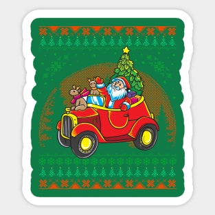 Santa Ugly Christmas Sweater Style Funny Humor Sticker